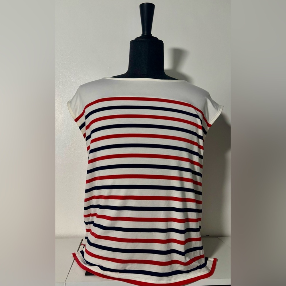 Lou & Grey Striped Cap Sleeve Top
